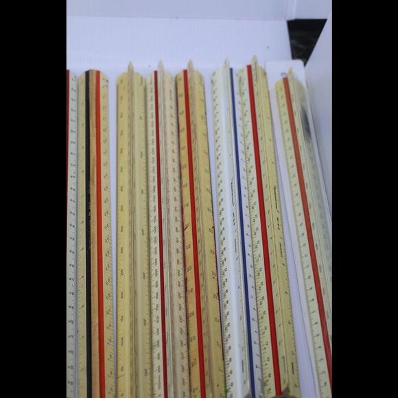 VTG Huge lot Architect Triangle Scale Ruler Drafting Measurements Tool Vintage - Picture 5 of 12
